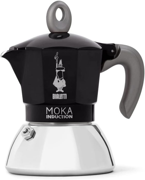 Bialetti Moka Induction 2 filxhanë  (2.8 oz) 90 mililitra, e zezë